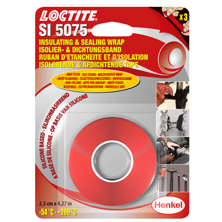 Loctite SI 5075 Nastro Autoagglomerante Silicone 2,5cmx 4,27m Riparazioni