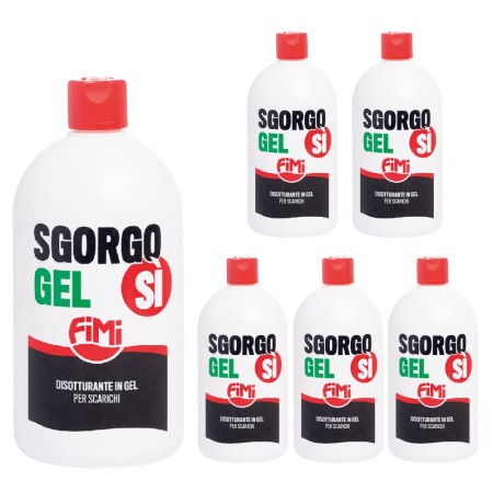 Sgorgosì Gel 6 Flaconi Disgorgante Disotturante Scarichi Potente  1 Litro
