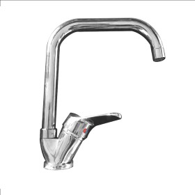 Miscelatore Lavello Cucina Canna Quadrata Cromato Rubinetteria 