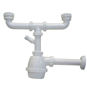 Sifone Moplen 2 Vie Attacco Lavatrice Plastica Bianco