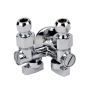 Rubinetto Sottolavabo Doppio 1/2 x 10 Cromato